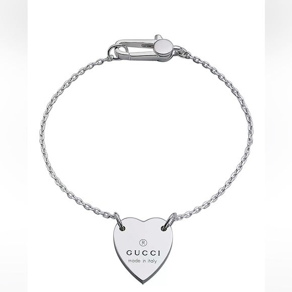 Gucci Jewelry - Gucci: Sterling Silver Logo Heart Trademark Bracelet (New/Original Packaging)